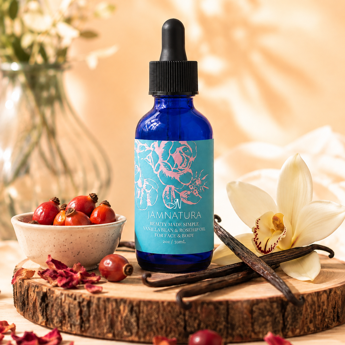 VANILLA BEAN AND ROSEHIP SERUM 2oz